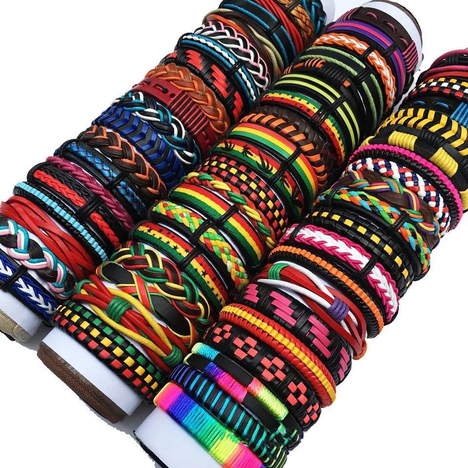 Bulk 20Pcs/Lot Leather Cuff Bracelets for Men’S Women’S Jewelry Party