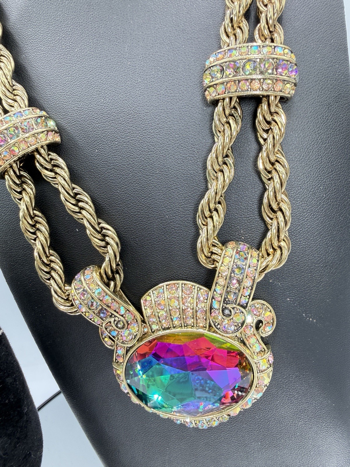 Heidi Daus Chain Of Events AURORA BOREALIS Necklace Bracelet Jewelry Set OF 2