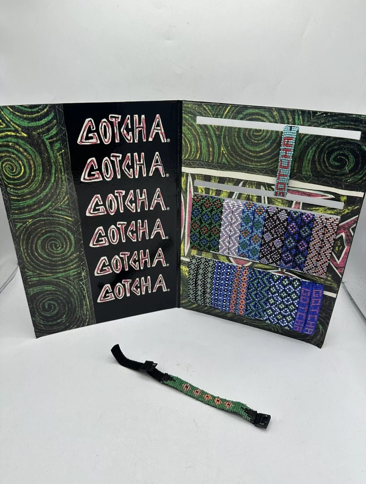 Gotcha Bracelet Adult Vtg 90s Surf Skate Braided Wrap Multi Color
