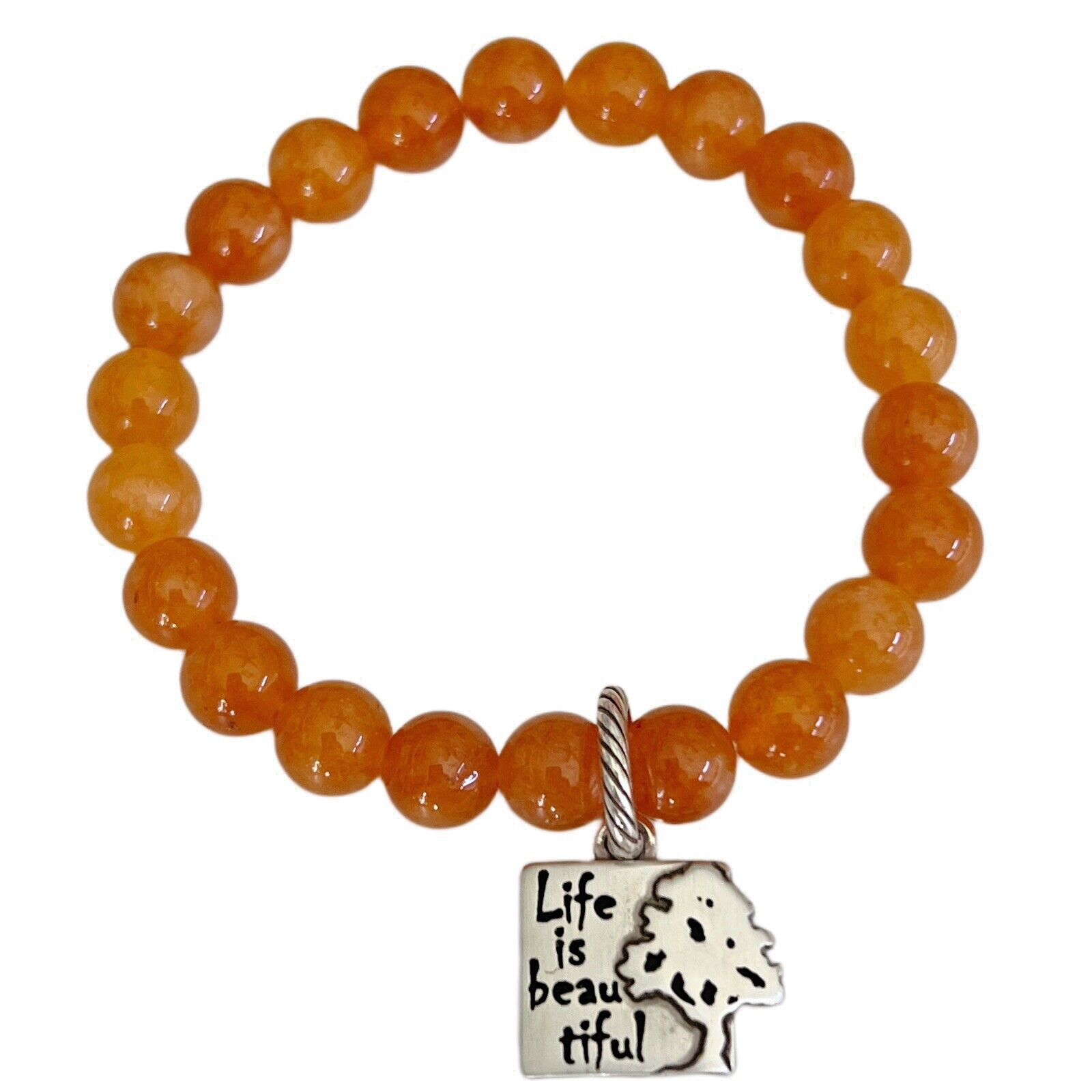 Brighton LIFE IS BEAUTIFUL CHARM on Beaded Fashion Bracelet NEW