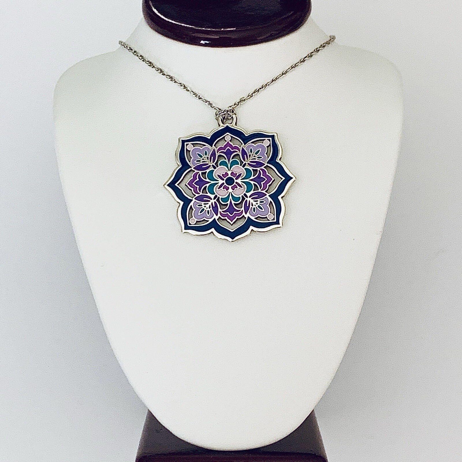 Brighton CASABLANCA JEWEL Morocco Purple Enamel Reversible Necklace MSRP $68 NWT
