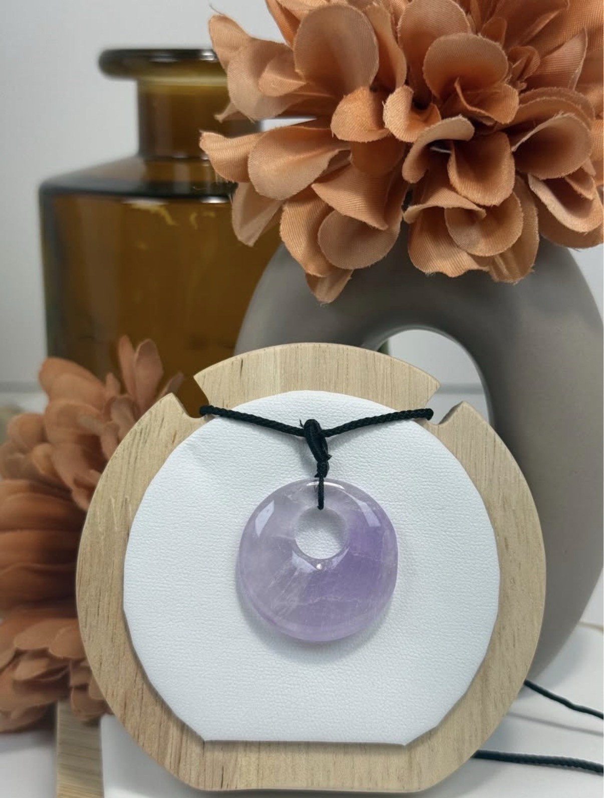 Amethyst Pendant Necklace 29.4/6.1MM on Adjustable Nylon