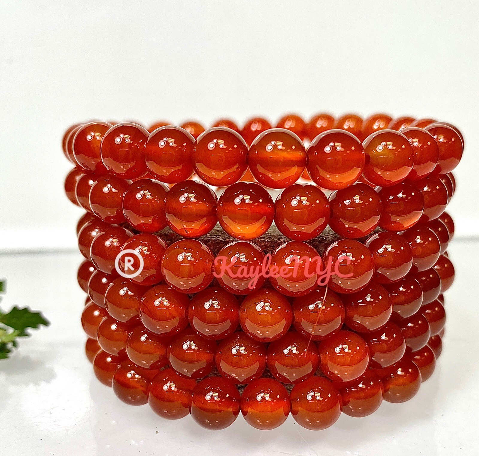 Wholesale Lot 6 Pcs Natural Carnelian 8mm 7.5” Crystal Healing Stretch Bracelet