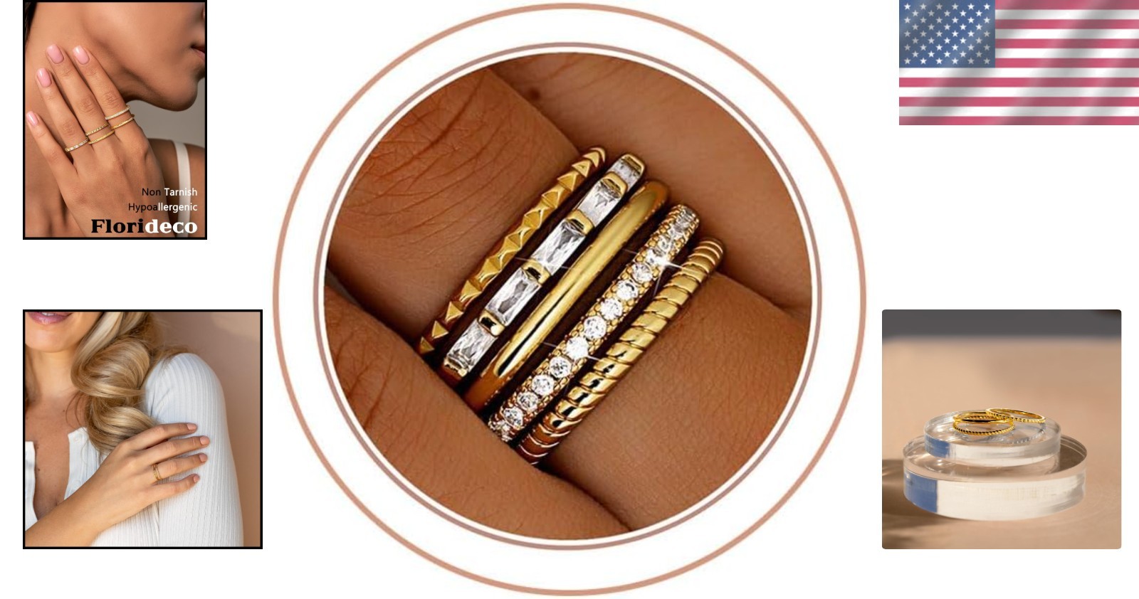 Versatile 14K Gold Filled Stacking Rings for Women – Sizes 6 to 10 Available