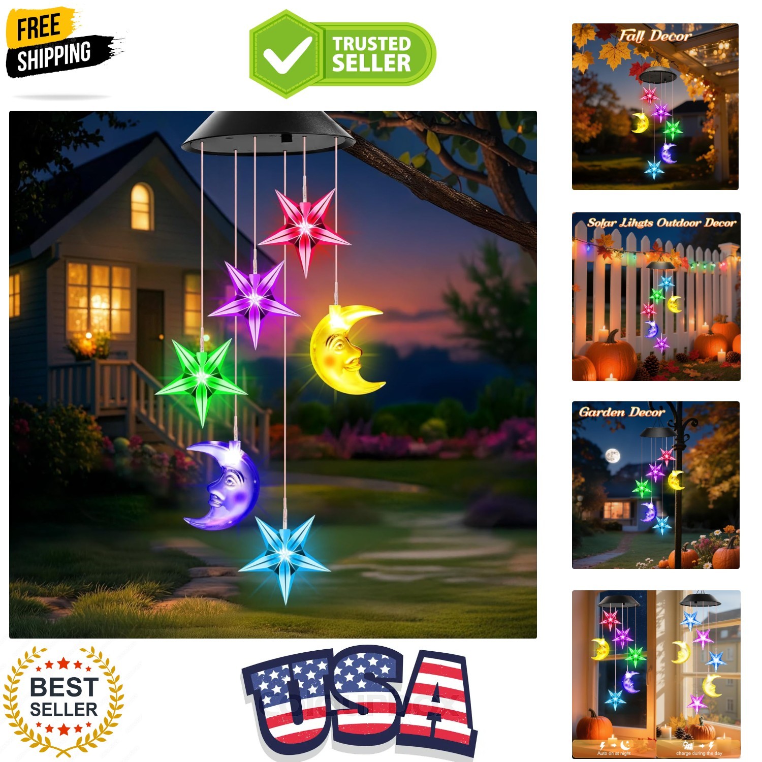 Birthday Gifts for Women Mom Grandma Her Wife, Solar Lights Outdoor Wind Chim…