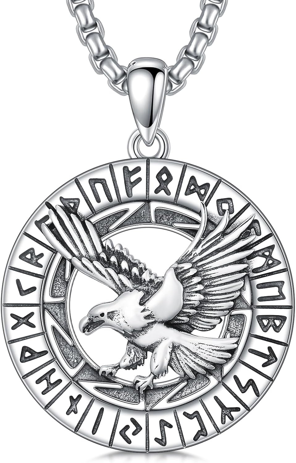 Men’S Necklaces 925 Sterling Silver Viking/Animal Pendant Viking/Animal Jewelry