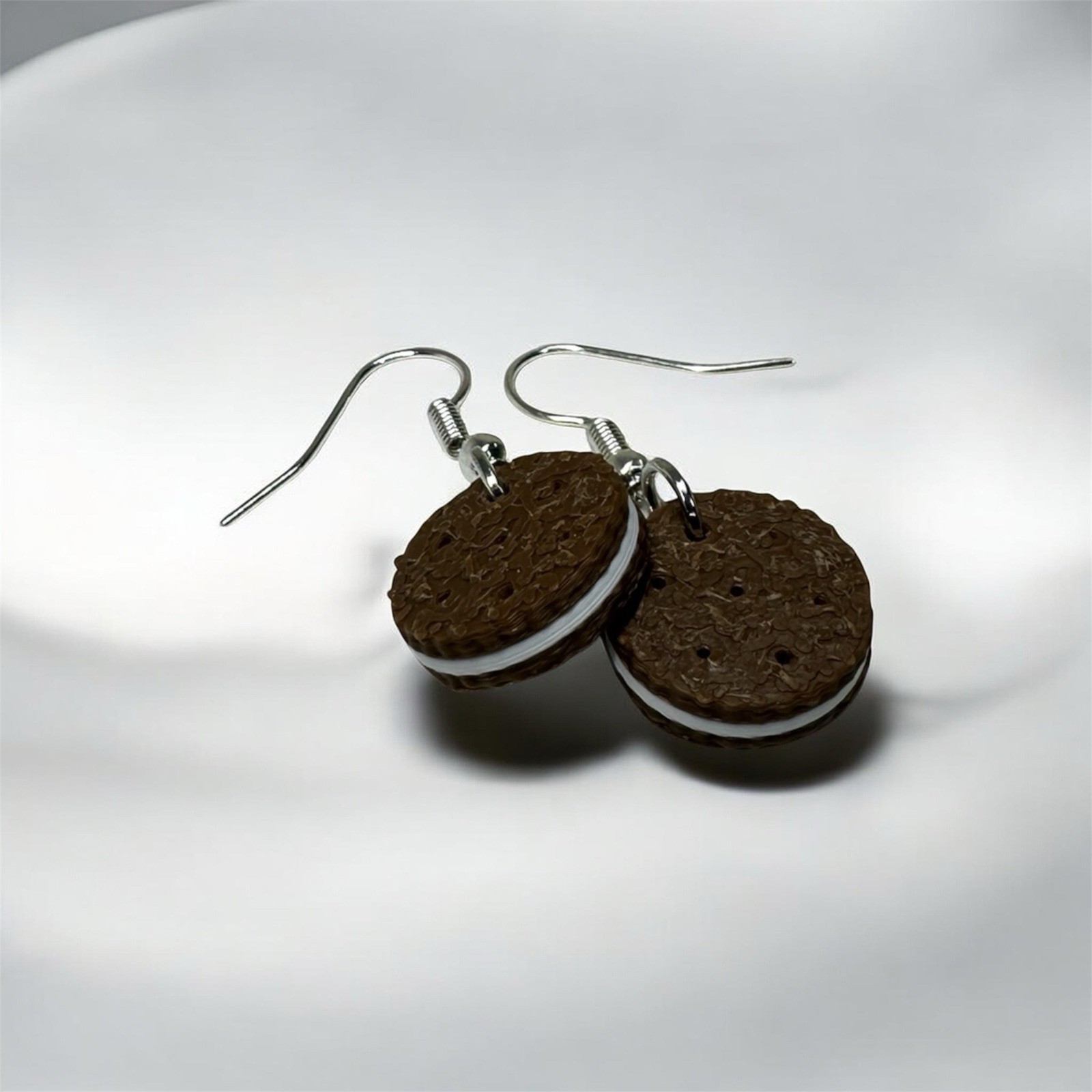 Ice Cream Sandwich Earrings Cute Novelty Food Jewelry Realistic Dessert
