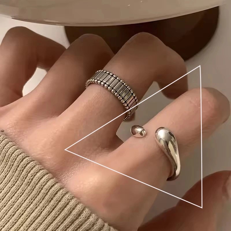 VENTFILLE 925 Sterling Silve Flower Ring for Women Gift Hollow Out Design Retro.