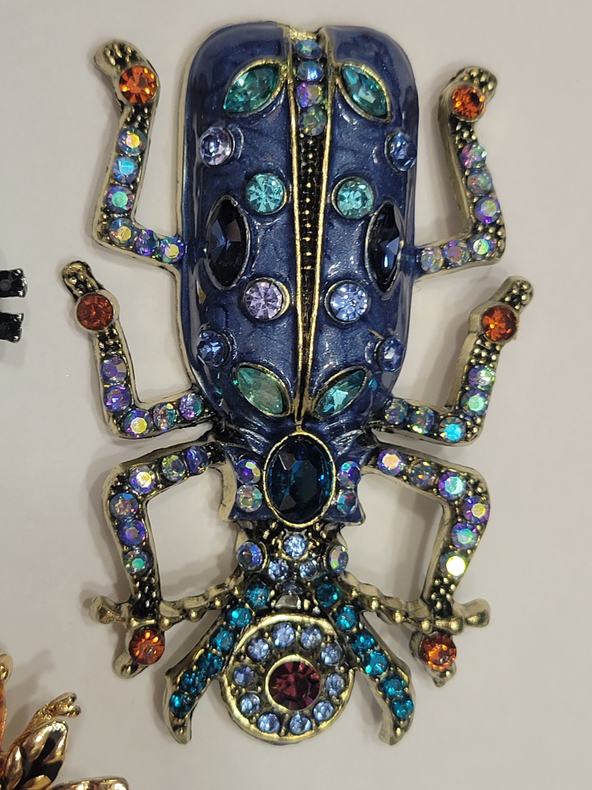 Rhinestone Floral Beetle Dragonfly Bee Bug Insect Brooch Pin Lot CA USA P133