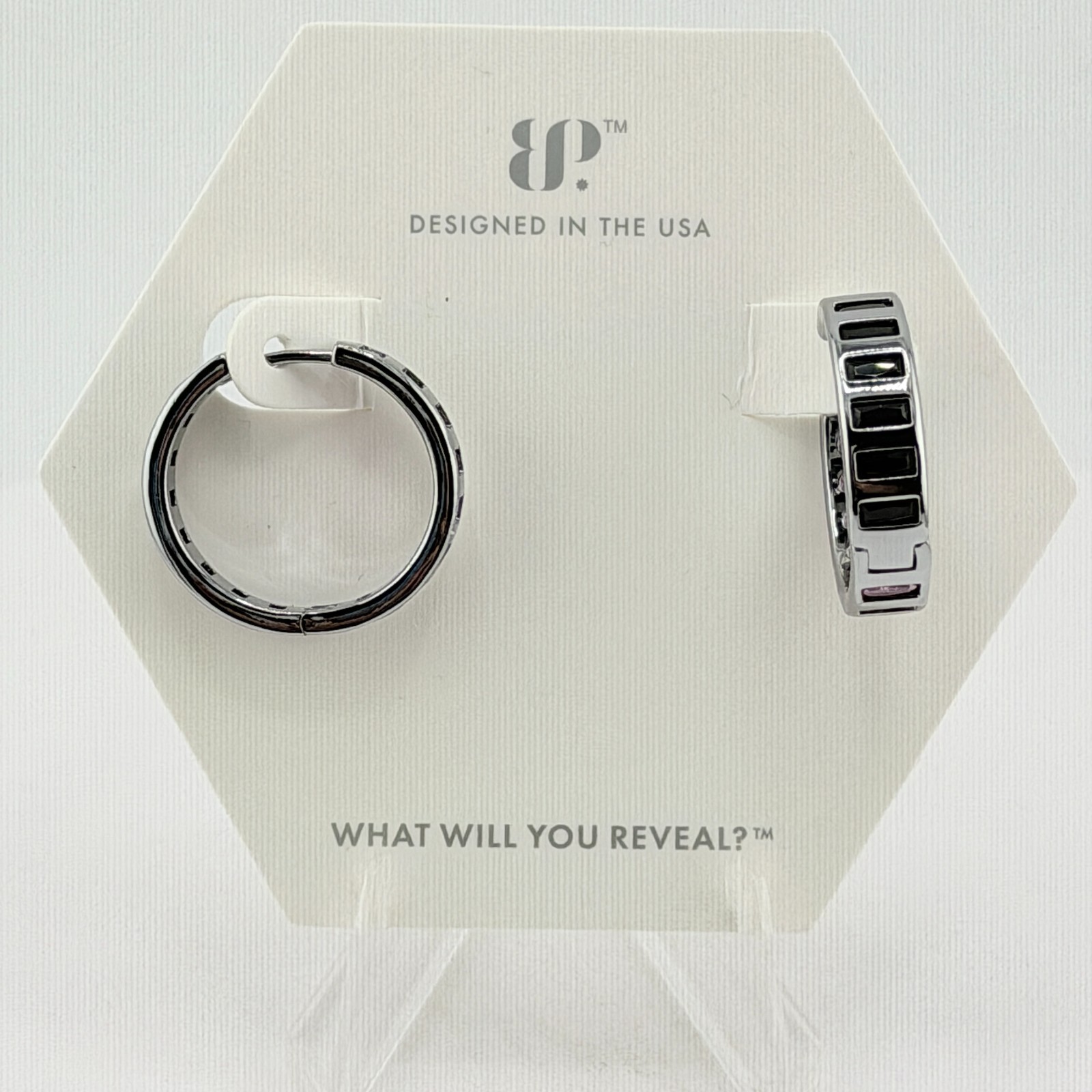 Bomb Party “Bold Intentions” Rose Corundum & Black Onyx Hematite Reversible Hoop