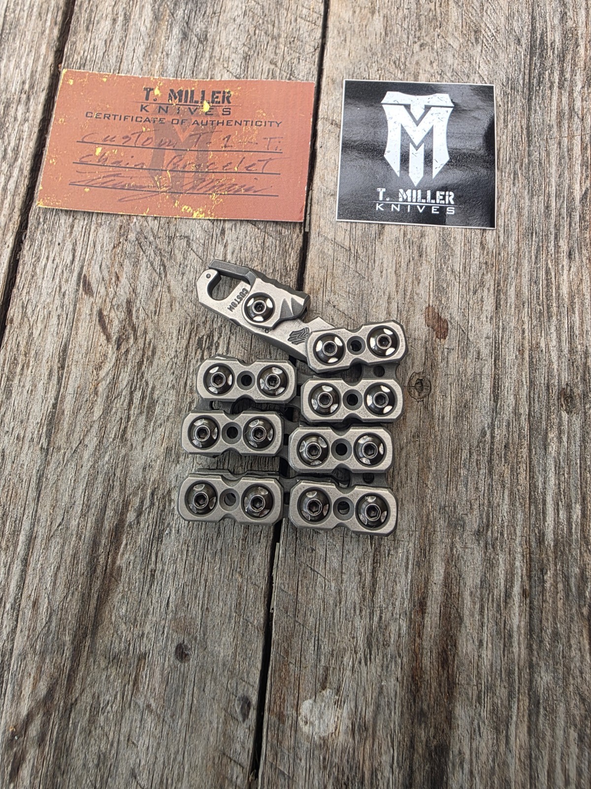 TMillerKnives Edc Titanium T1 Chain Bracelet G2U