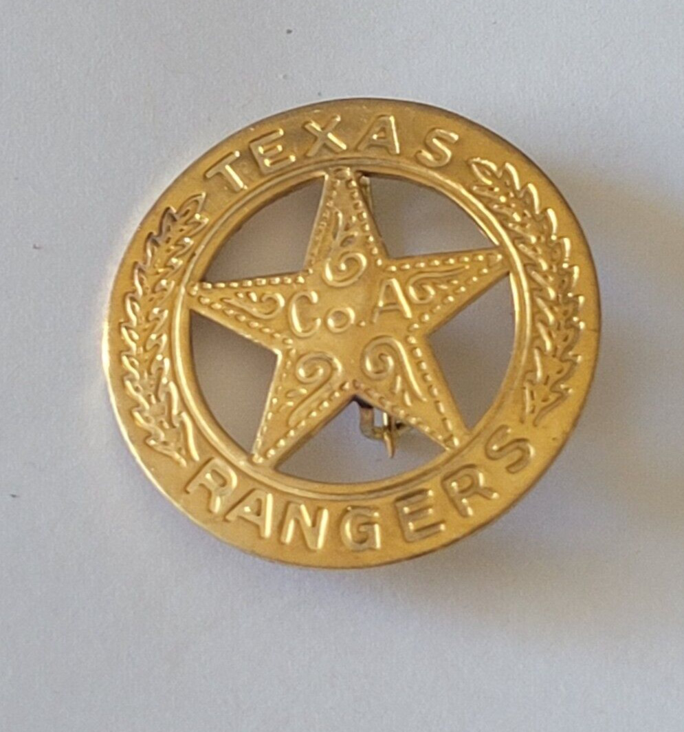 Replica Polish Solid Brass Texas Rangers Company A Badge – Novelty Western Badge