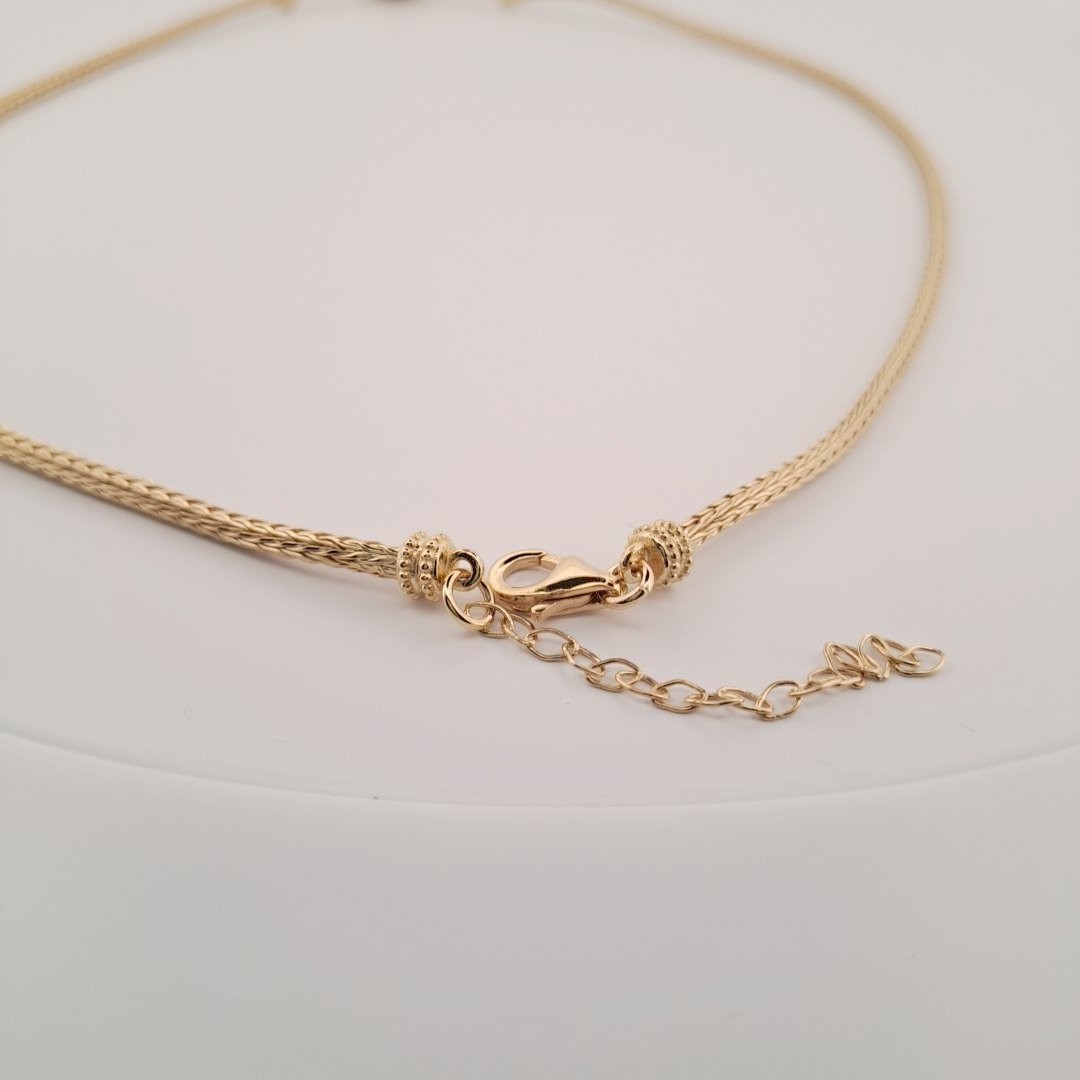 Byzantine Necklace, Gold Plated Curved Bar with Multicolor Gemstones