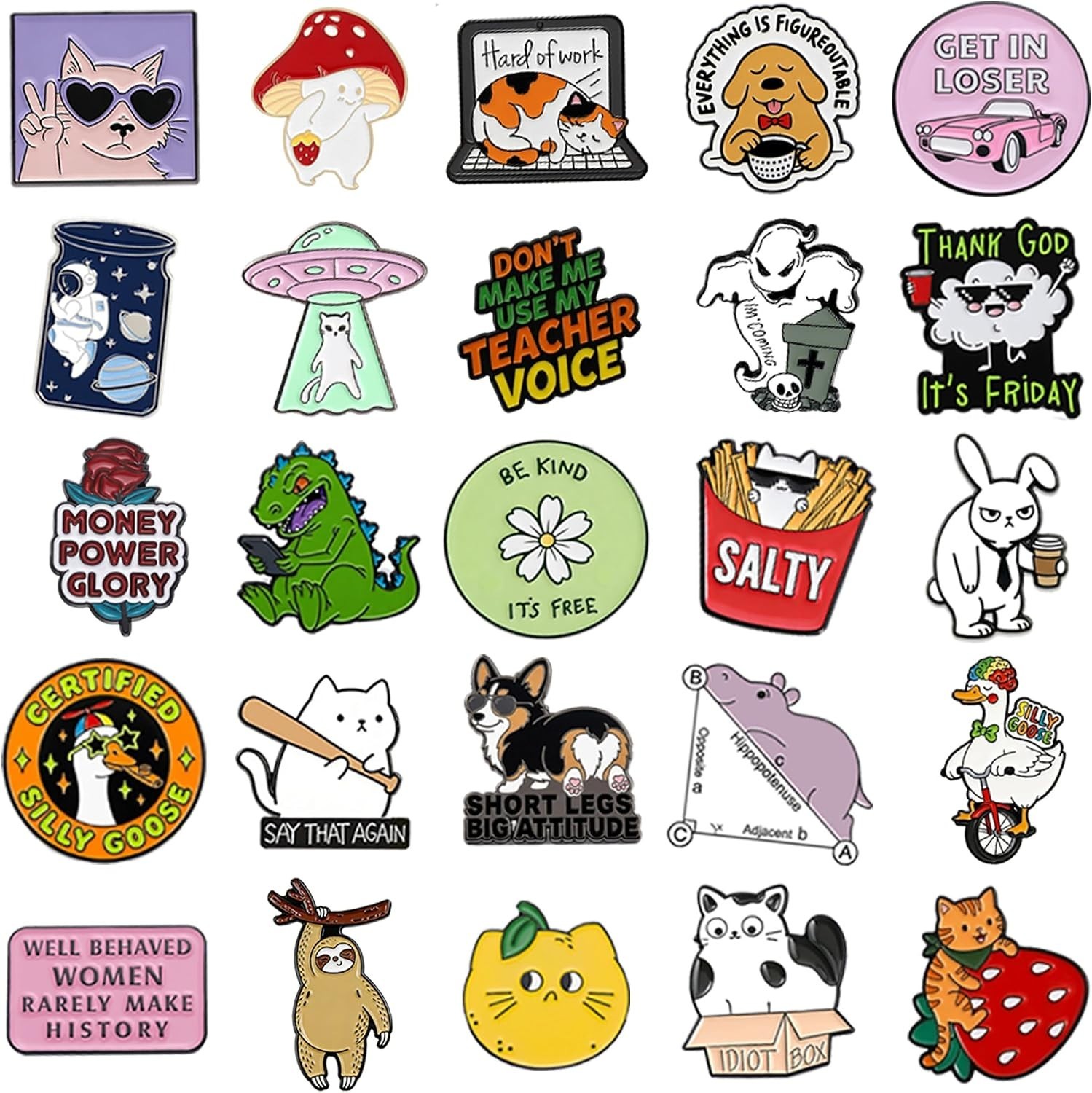 Cute Anime Enamel Pins – 20/40/50 PCS Set for Personalizing Backpacks & Jackets