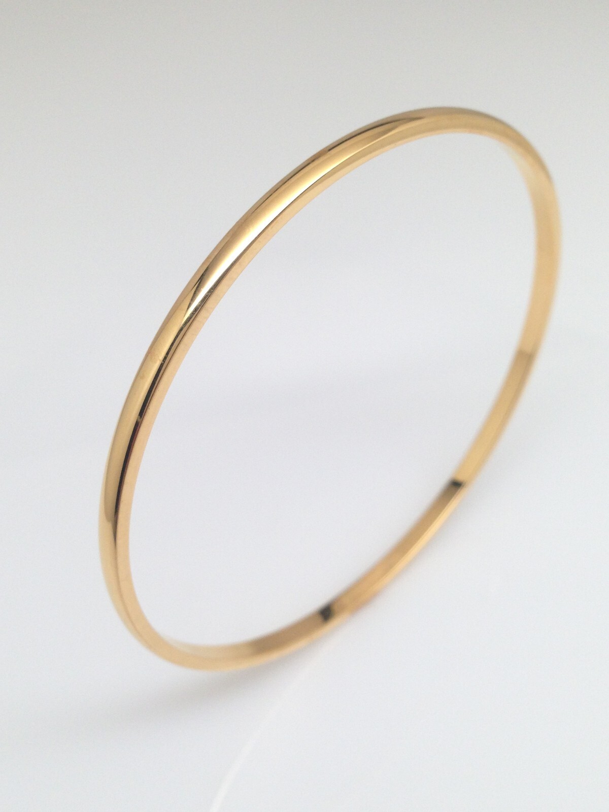 Plain Stainless Steel Round Bangle Bracelet Mens Womens 8″ 2.9mm Thin Bangle