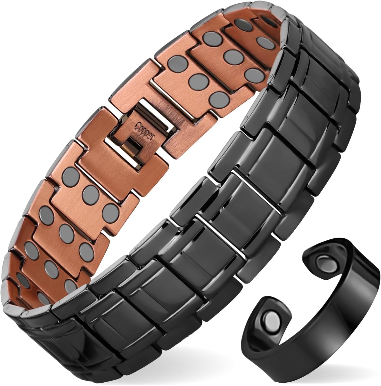MagEnergy Copper Bracelet for Men, 3X Strength Magnetic Bracelet, 99.99% Pure Co