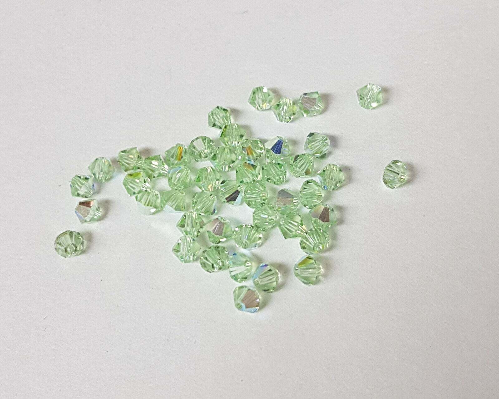 144x Made with SWAROVSKI 5328 CRYSTAL AB 4mm BICONE XILION BEAD