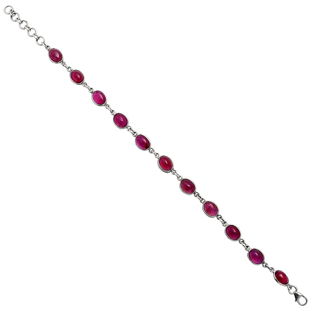 Premium Quality Lab Created Ruby 925 Sterling Silver Bracelet Jewelry B-1001