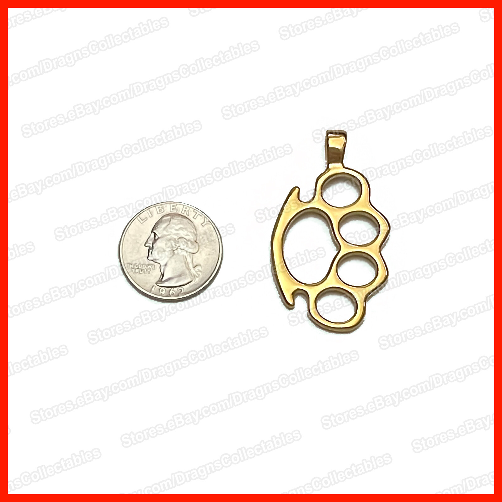 Cool Biker punk rock metal brass knuckle dusters stainless steel necklace – GOLD