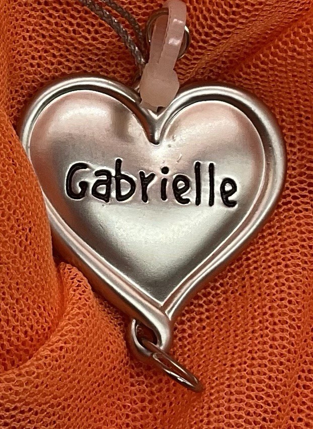 Gabrielle Ganz Silver Tone Puff Heart Personalize Engrave Pendant Charm