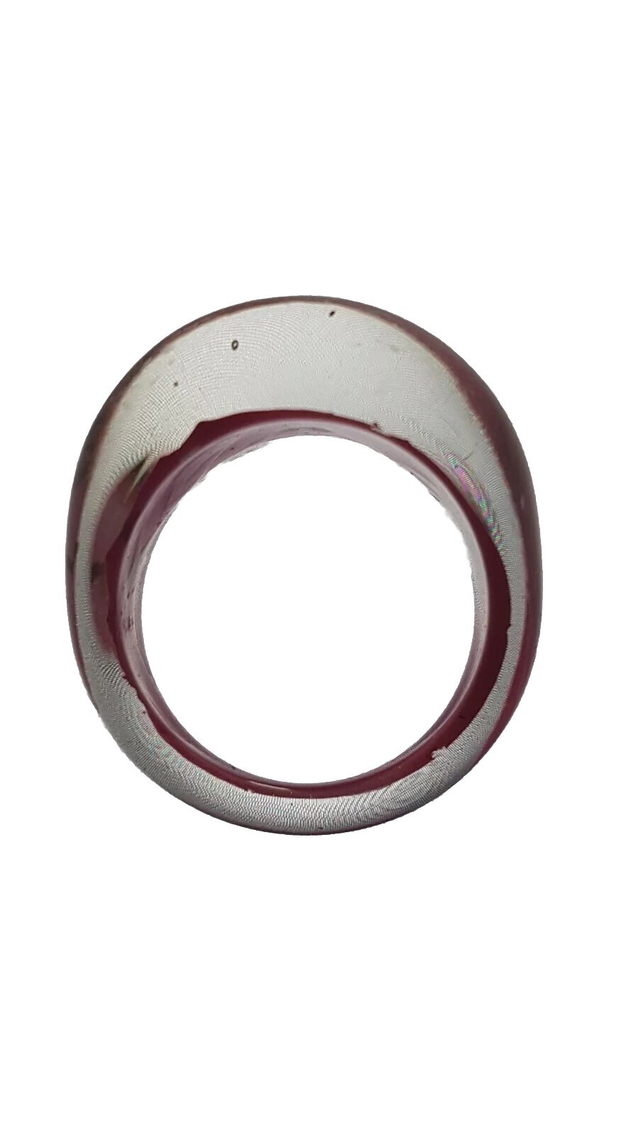 P Q 56-58mm WHITE Vintage LUCITE Dome Resin 1 Tulip Flower Chunky Ring Jewellery