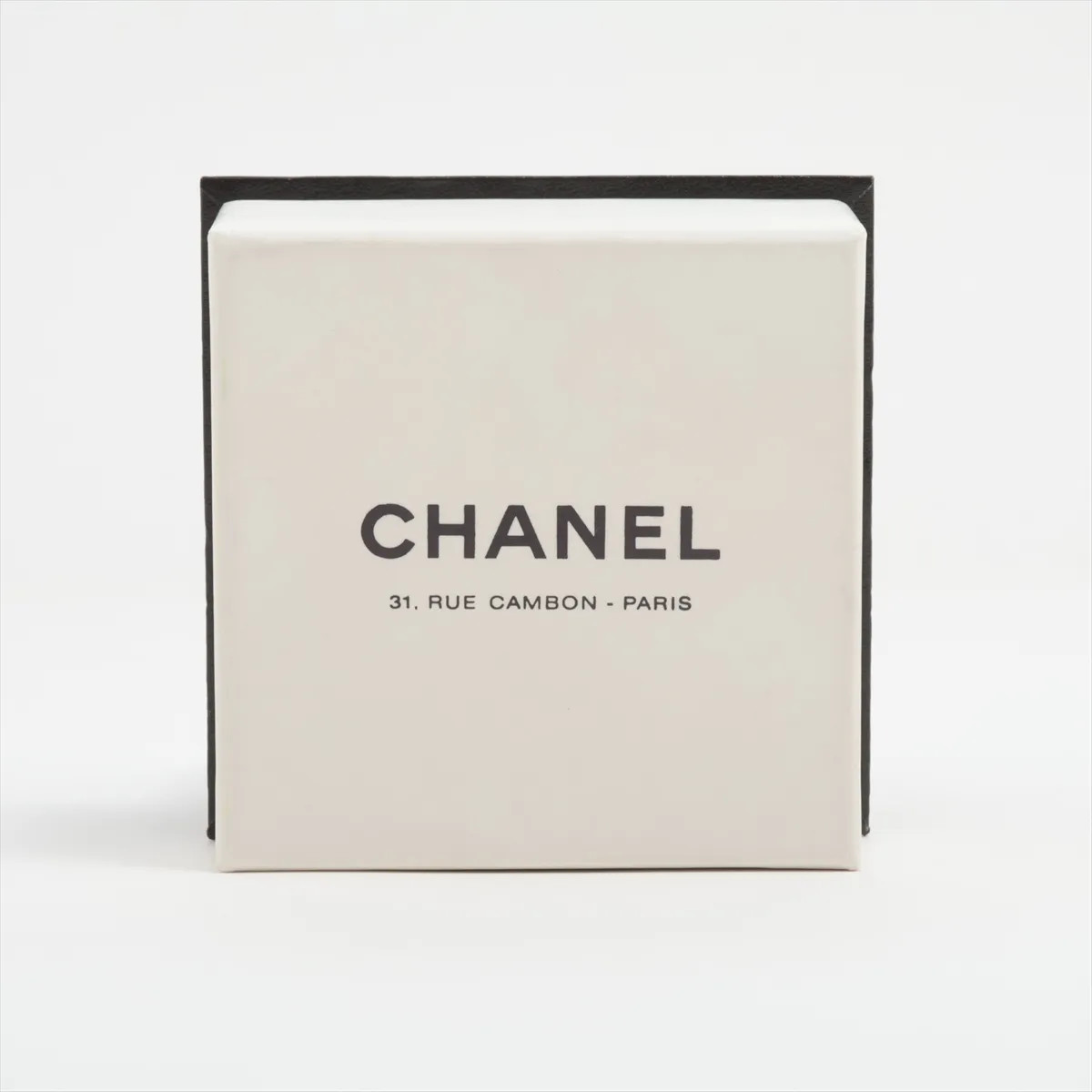 Chanel Coco Mark 95P Necklace GP & Leather Black×Gold Pendant Mirror