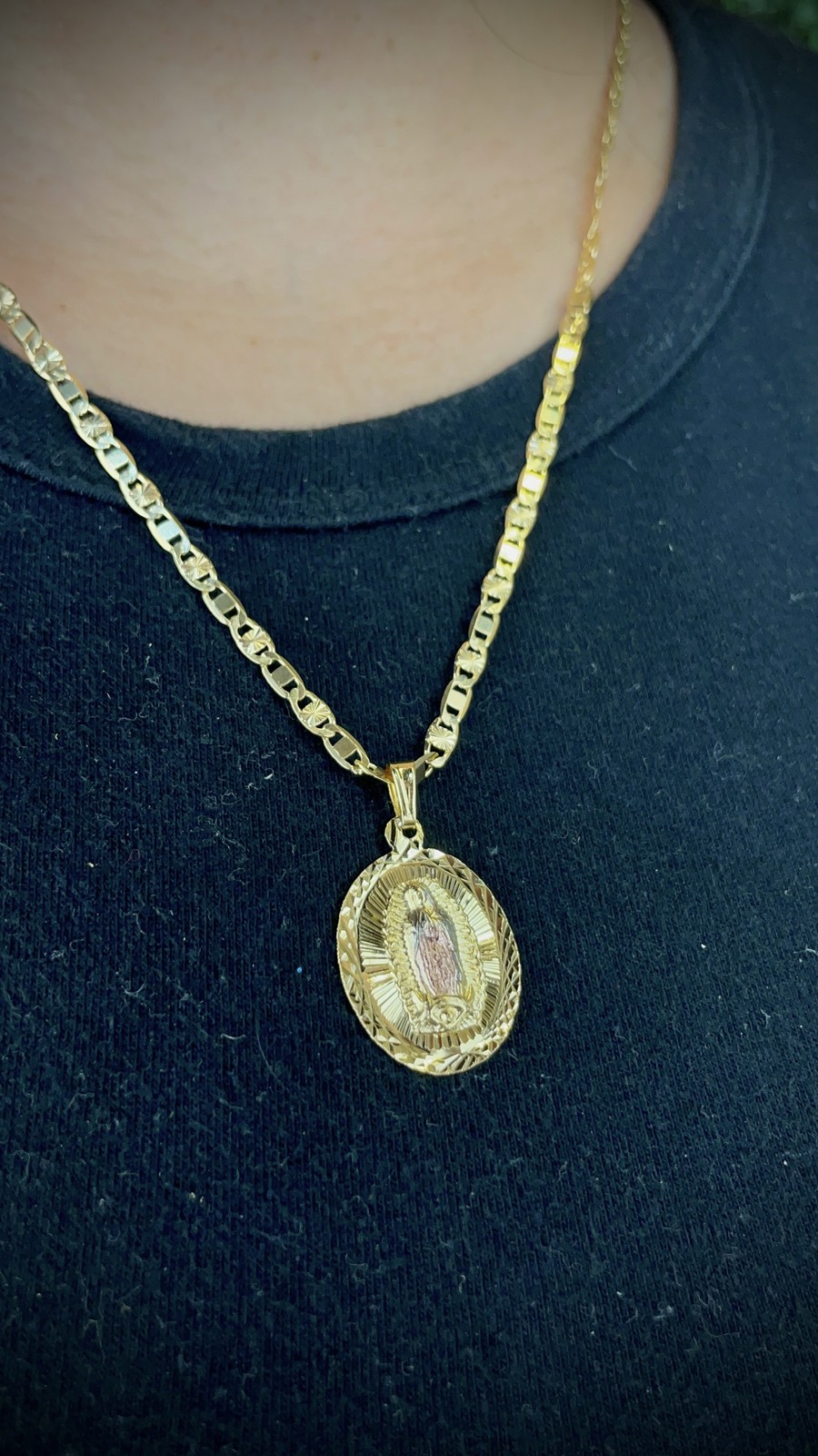 Our Lady of Guadalupe Necklace Valentino Chain for Women Cadena Virgencita Mujer