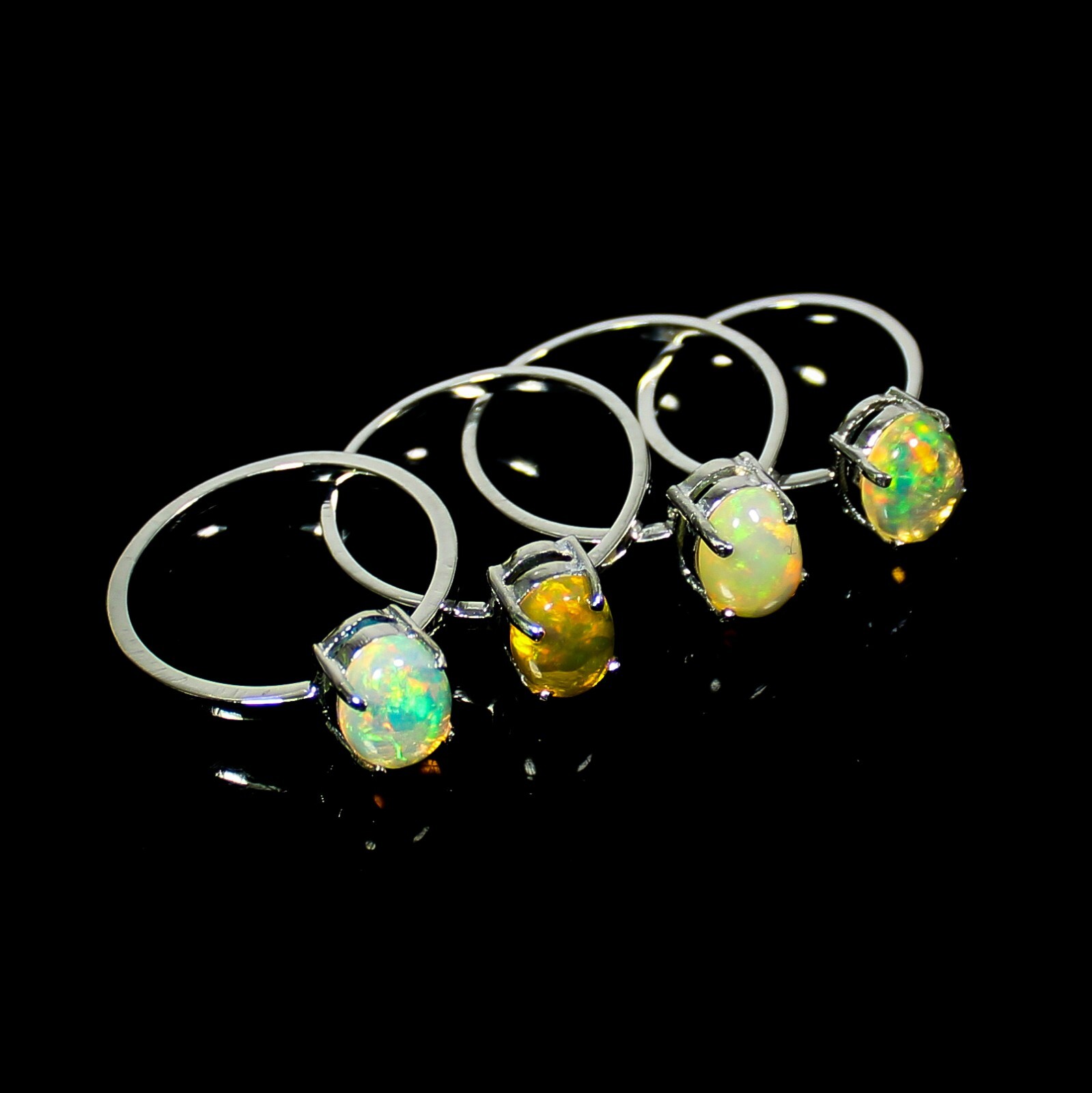 100% Natural White Ethopian Silver Rings With 92.5 Sterling Silver In All Sizes