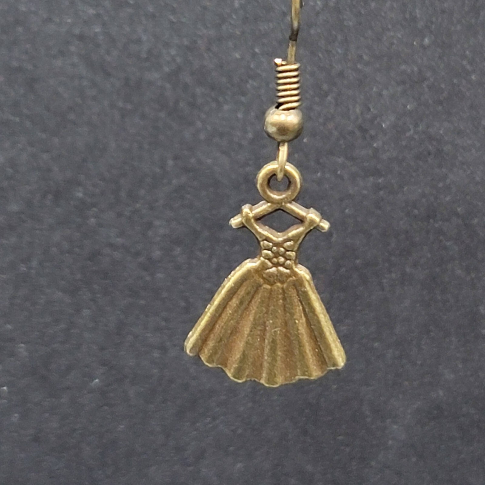 Dress Pierced Earrings Bronze tone Dangle 3/4″