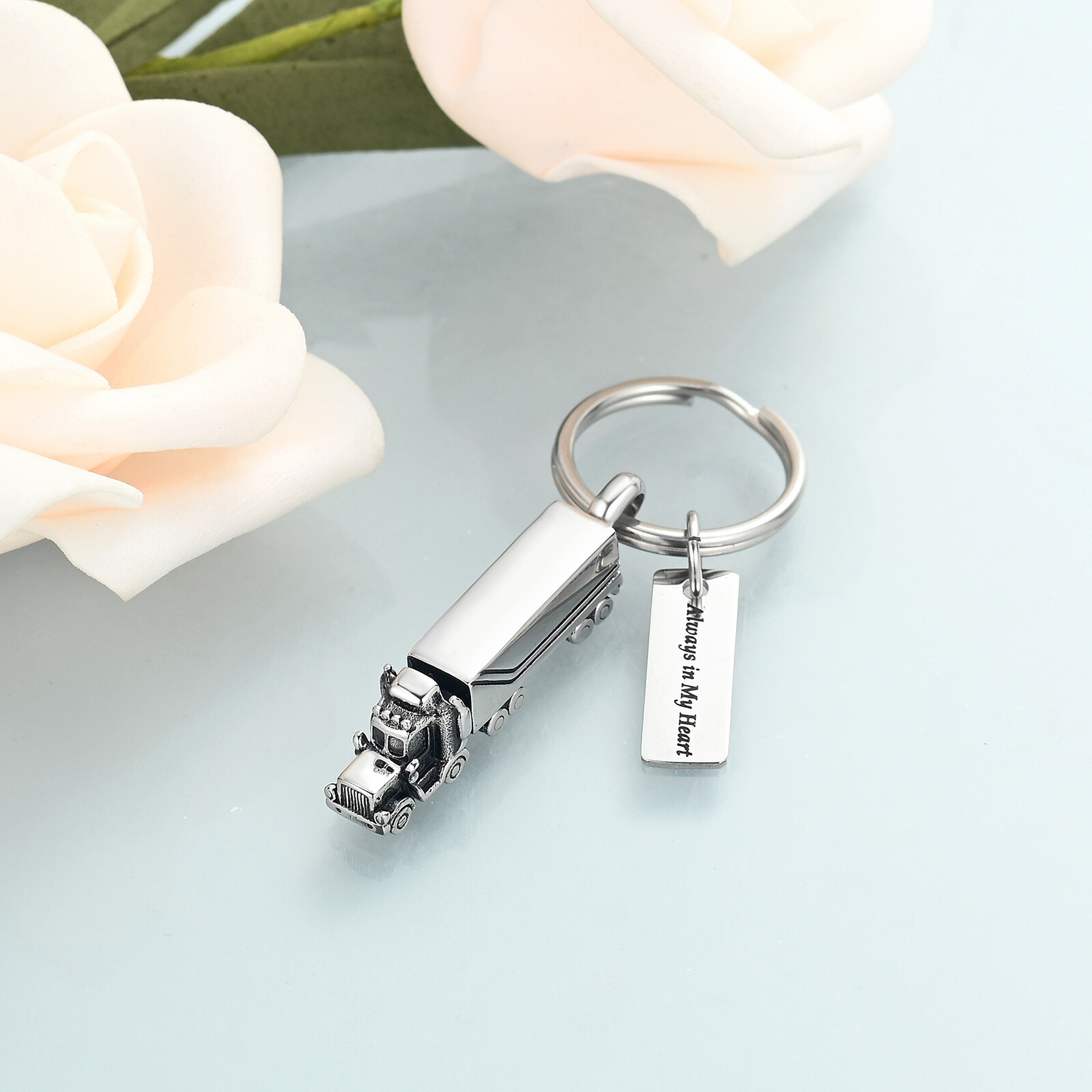Men’s Customize Cremation Urn Necklace Truck Ashes Pendant Jewelry Urns Memorial