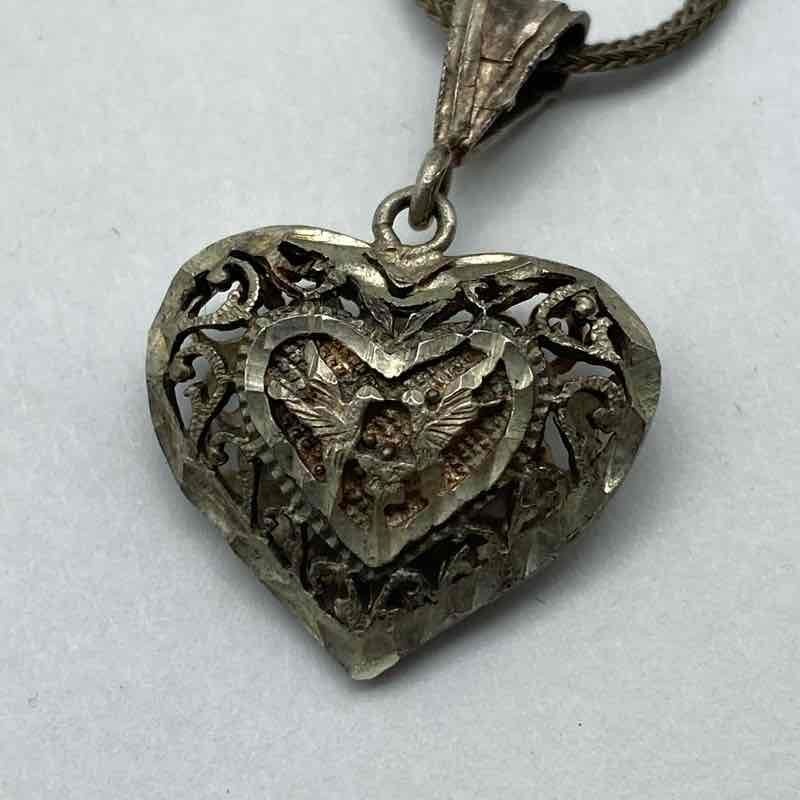 Sterling Silver 925 Heart Filigree Necklace Evil Eye Bracelet CZ Ring Size 10.5