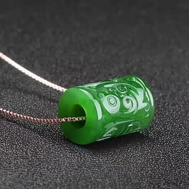 Rare Natural Green Jade jadeite Beads Lucky Amulet Pendant&Necklace jewelry 转运珠