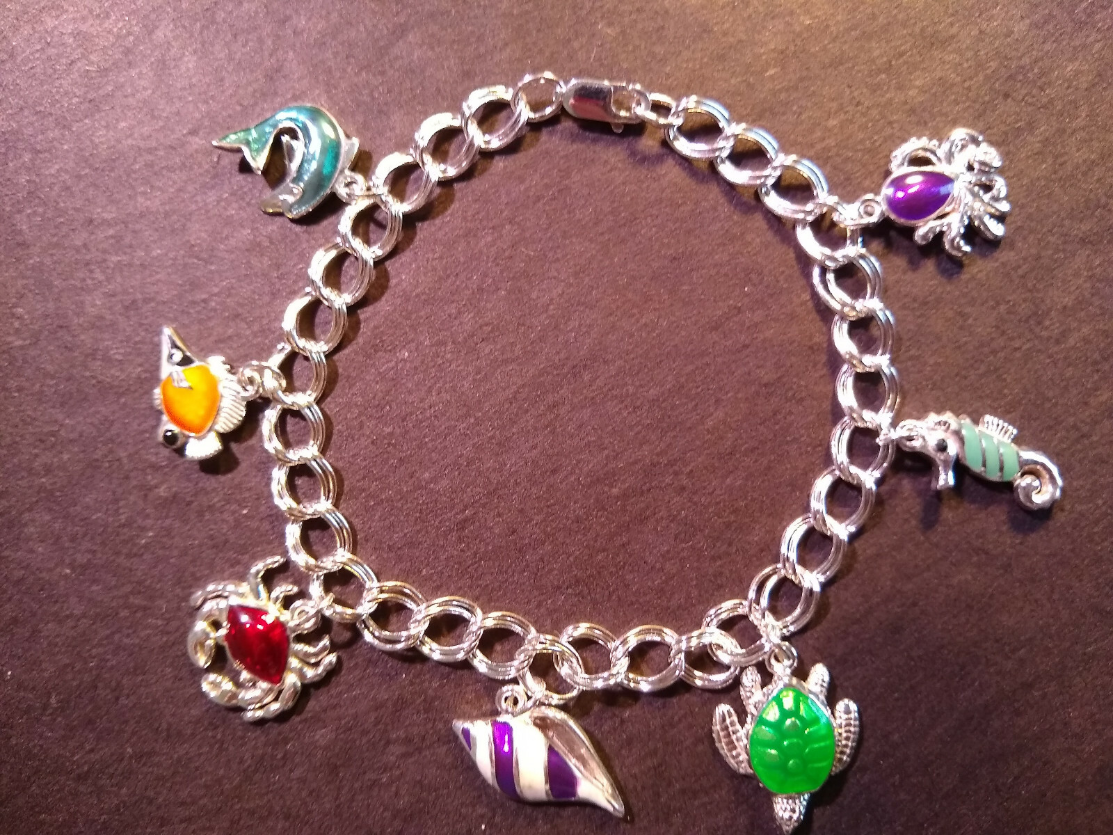Kabana 7 Enamel Charms Sealife Bracelet 925 Silver