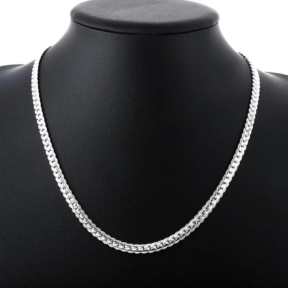 Silver Chain Necklace Solid 925 Sterlin .925 Italy Sterling Man & Woman Italian