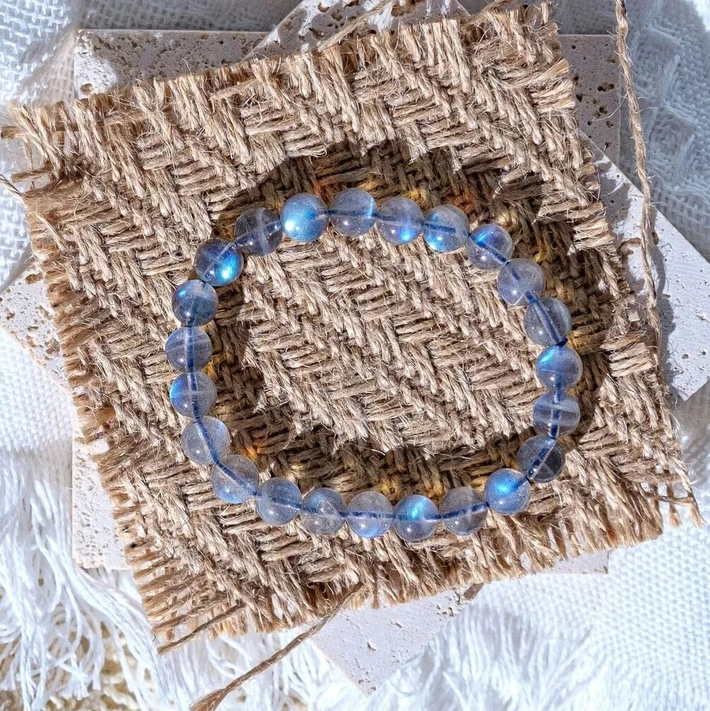 Natural Moonstone Stone Bracelet 7mm Beads Crystal Healing Stretch Bracelet Gift