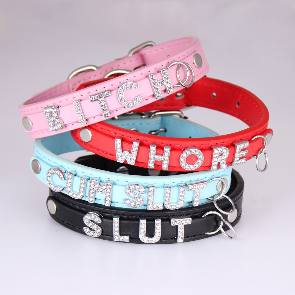 Custom Chocker BDSM Gift Choker Pu Leather Black DIY Necklace Collar M3