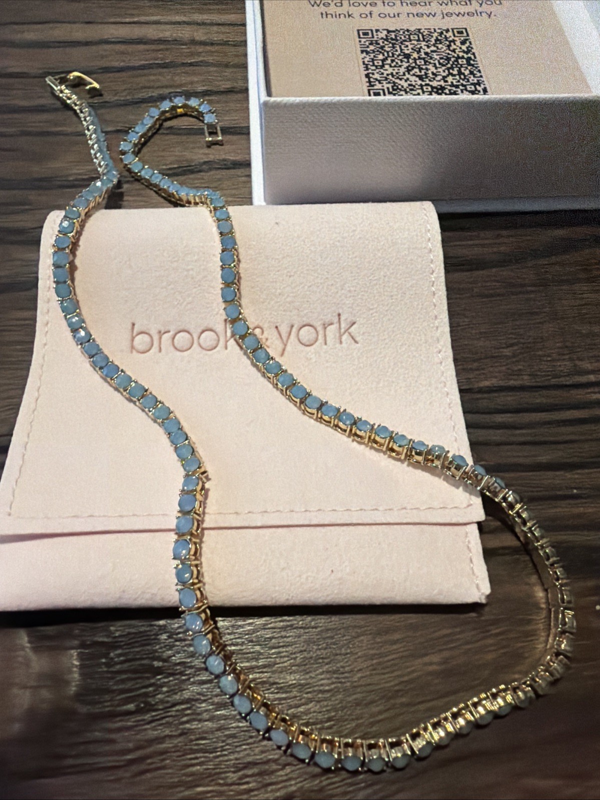 Brook and York Opal Tennis Necklace Perfect Condition