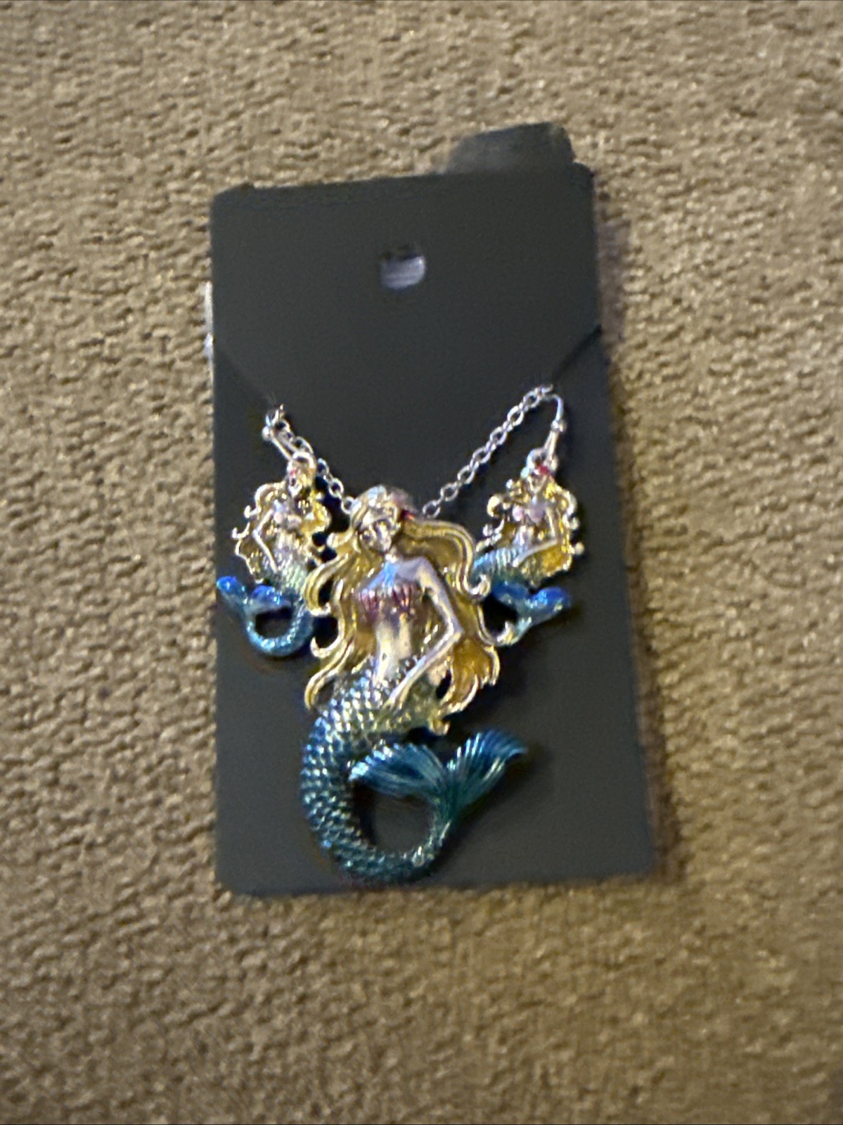 Golden Mermaid Ocean’s Prettiest Mermaid 20” Necklace With Earrings (CT)