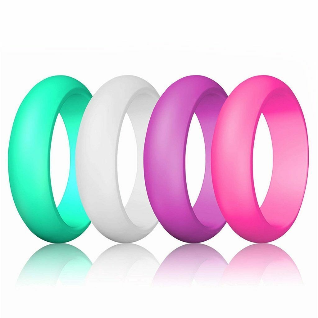 10 Pcs Flexible Silicone Wedding Ring Men Women Engagement Sport Rubber Band