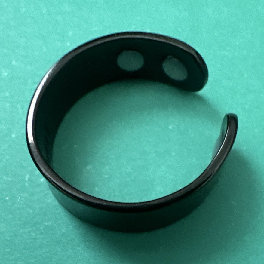 Black Adjustable Open Band Ring Size 7 Sizable Cuff Style Band Ring