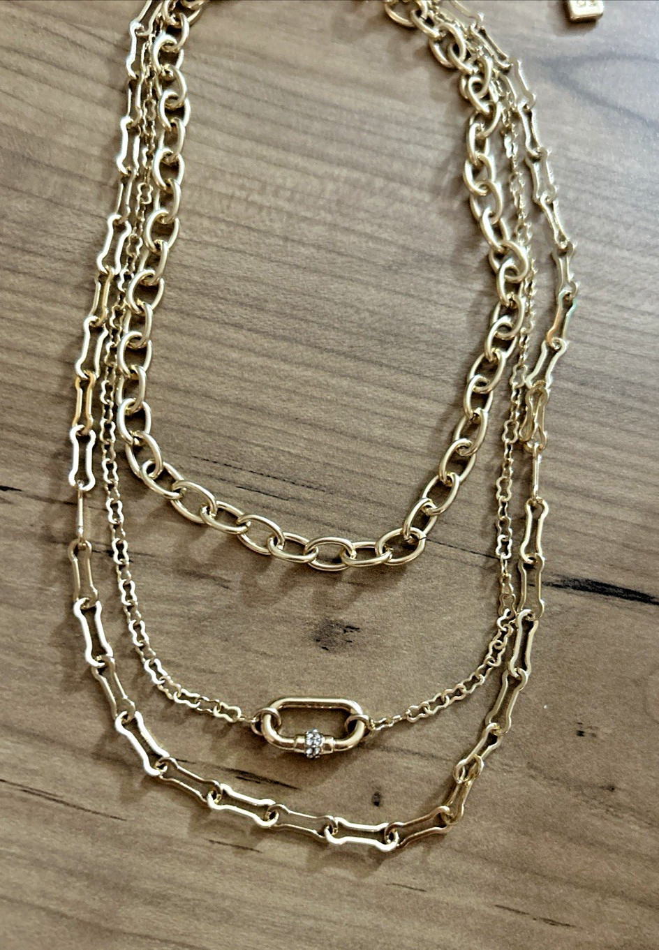 NWT Open Edit 18″ – 20″ Goldtone 3 Layer Chain Necklace