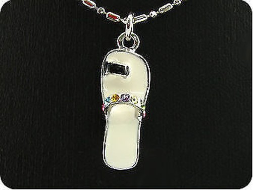 Multicolored Topaz Pendant 7X2 Mm 18K White Gold Plated.