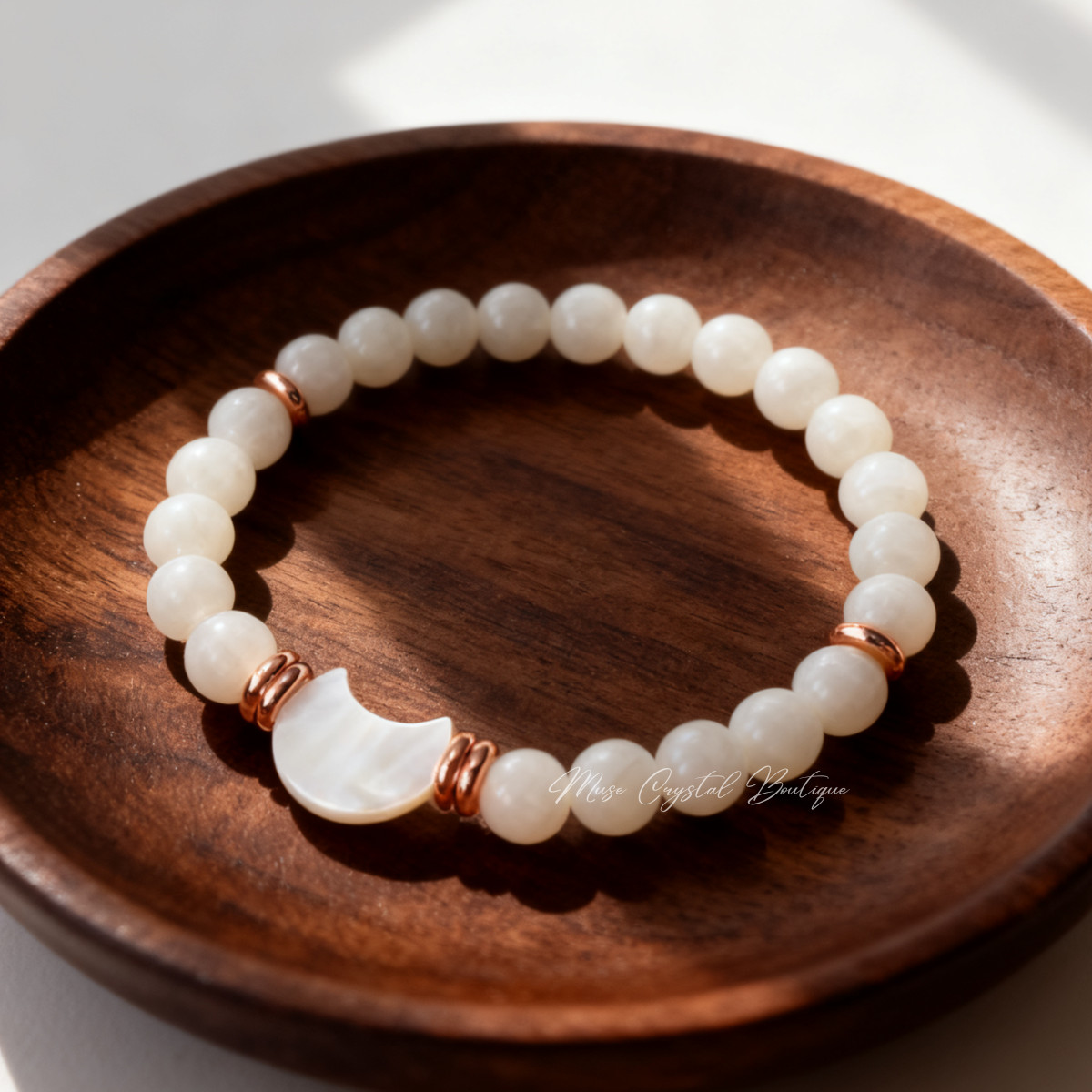 A+ Grade Moonstone Moon Phase Stretch Bracelet Healing Inner Peace Crystal Gift