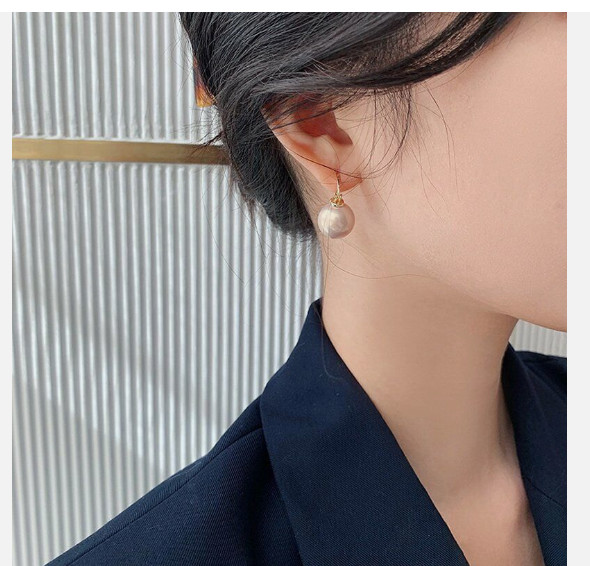 Fashion Champagne Pearl Ear Stud Earrings Drop Dangle Women Wedding Jewellery