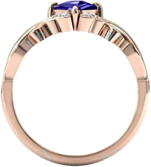 2carat Womens Engagement Ring,Kite Cut Tanzanite Gemstone Wedding Ring for Women