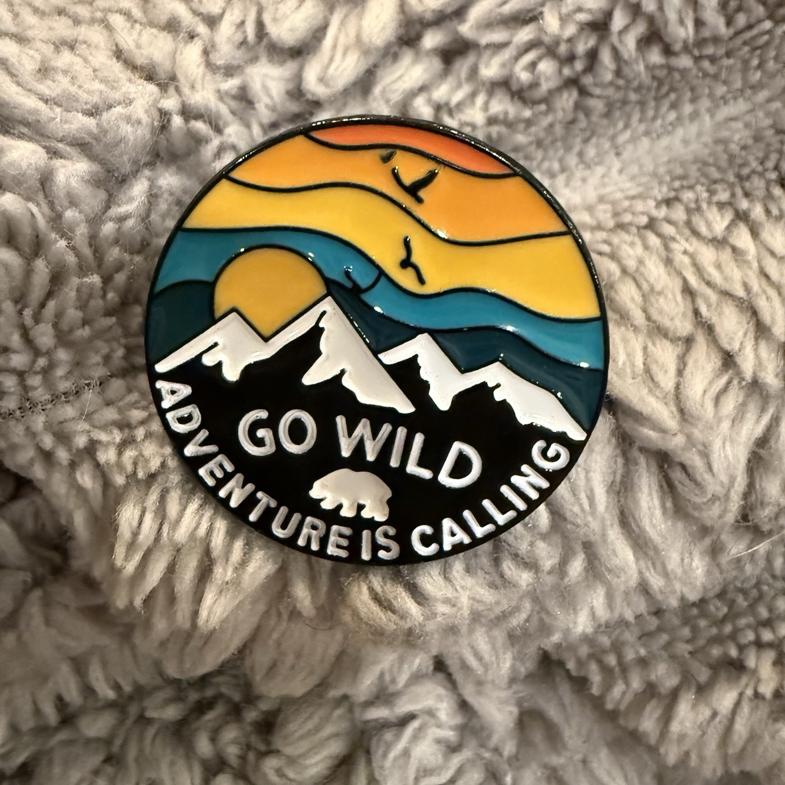 Enamel Pin Adventure Go Wild Outdoors Brooch Backpack Travel Camping Hiking