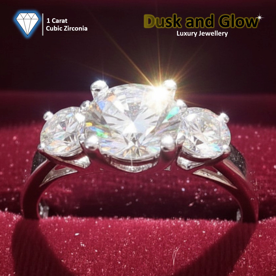 2CT STONE SILVER ENGAGEMENT RING LUXURY WOMEN LADIES GIRLS GIFT UK NEW