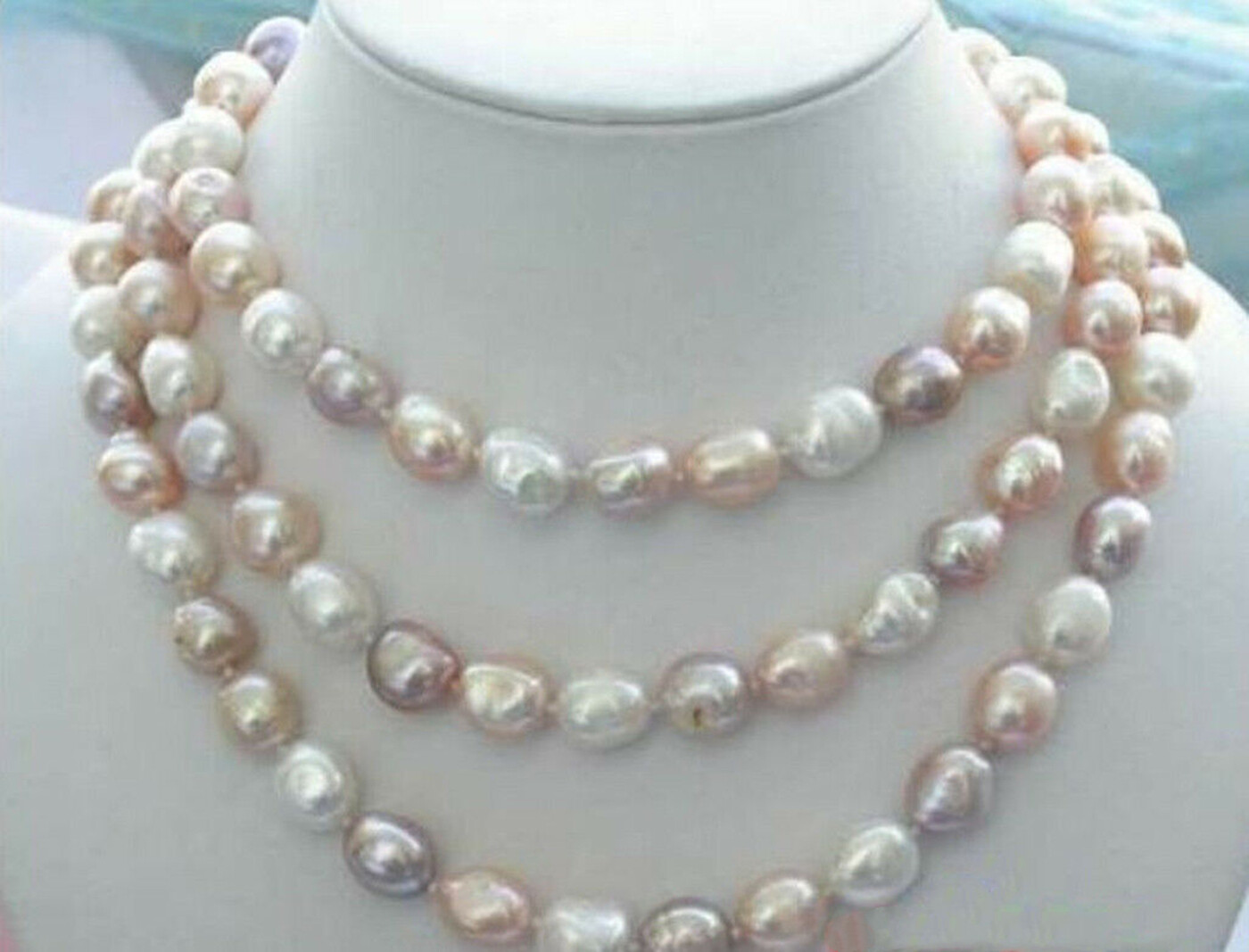 Natural 7-8/8-9/9-10mm Multi-color Freshwater Baroque Pearl Necklace 14-48 inch
