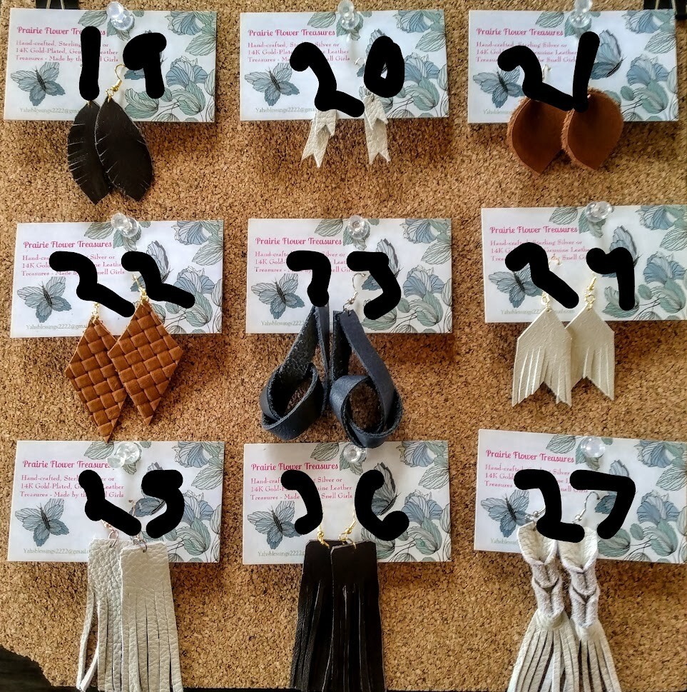 Handmade GENUINE Leather Earrings (Hypo-Allergenic) Pick Your Favorite Pair
