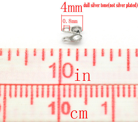 Sexy Sparkles 1000 Pcs Silver Tone Calottes End Crimps Beads Tips 4mm X 3.5mm